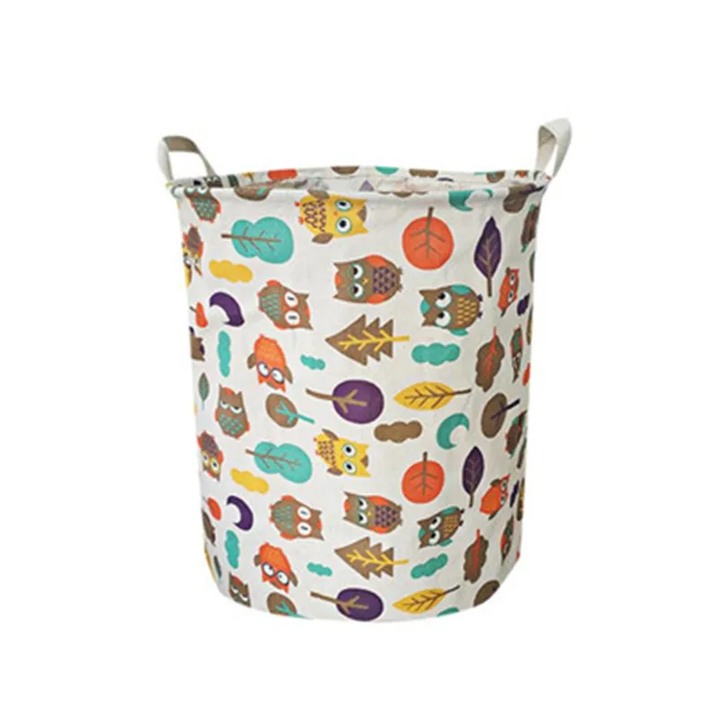 cotton linen Folding Laundry Basket Animal print Dirty Clothes Storage