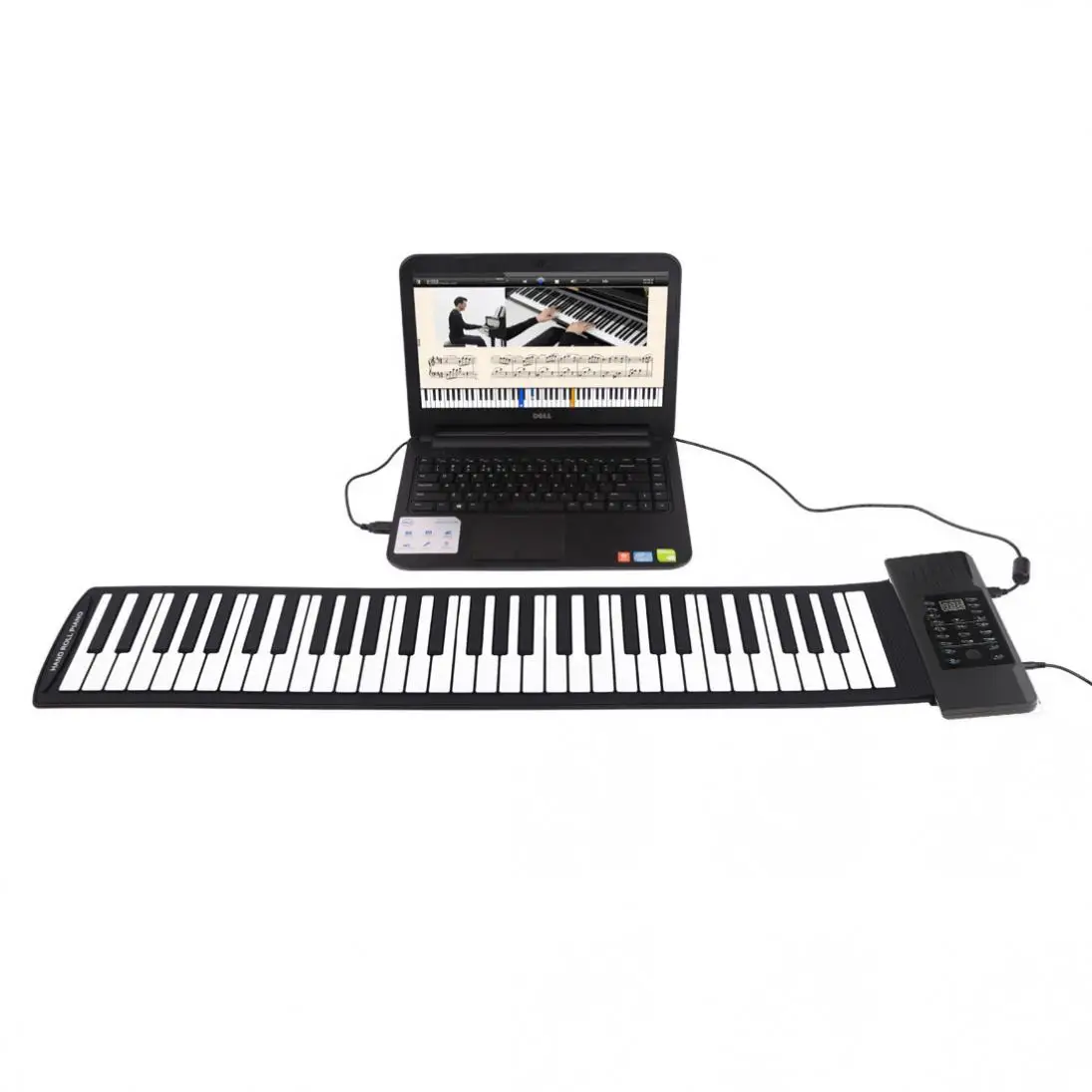  88 Keys MIDI Output Roll Up Piano Rechargeable Electronic Silicone Flexible Keyboard Organ Built-in