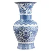 Ancient Chinese Style Jingdezhen Eggshell Blue And White Red Porcelain Kaolin Flower Vase Home Decor Handmade Vases 1