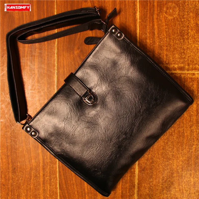 

Men's Shoulder Bag Casual Business Men Messenger Bag Retro Diagonal Male Bags New Japanese and Korean Trend 2022 Soft Fashion PU
