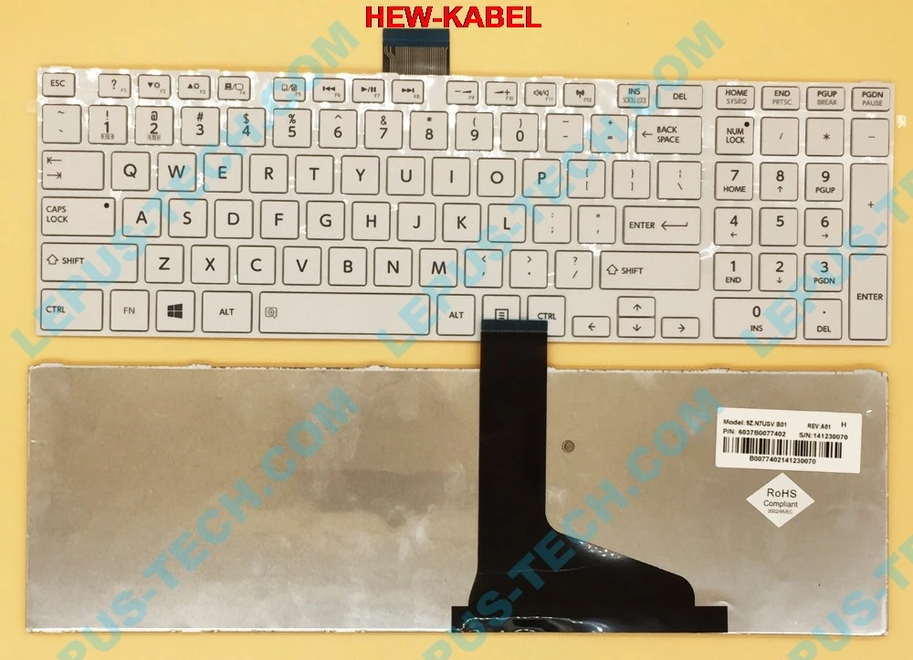 

US Keyboard for Toshiba satellite L850 L855 C850 C855D C850D C855 C870 C870D C875 C875D L875 L875D keyboard with white frame US