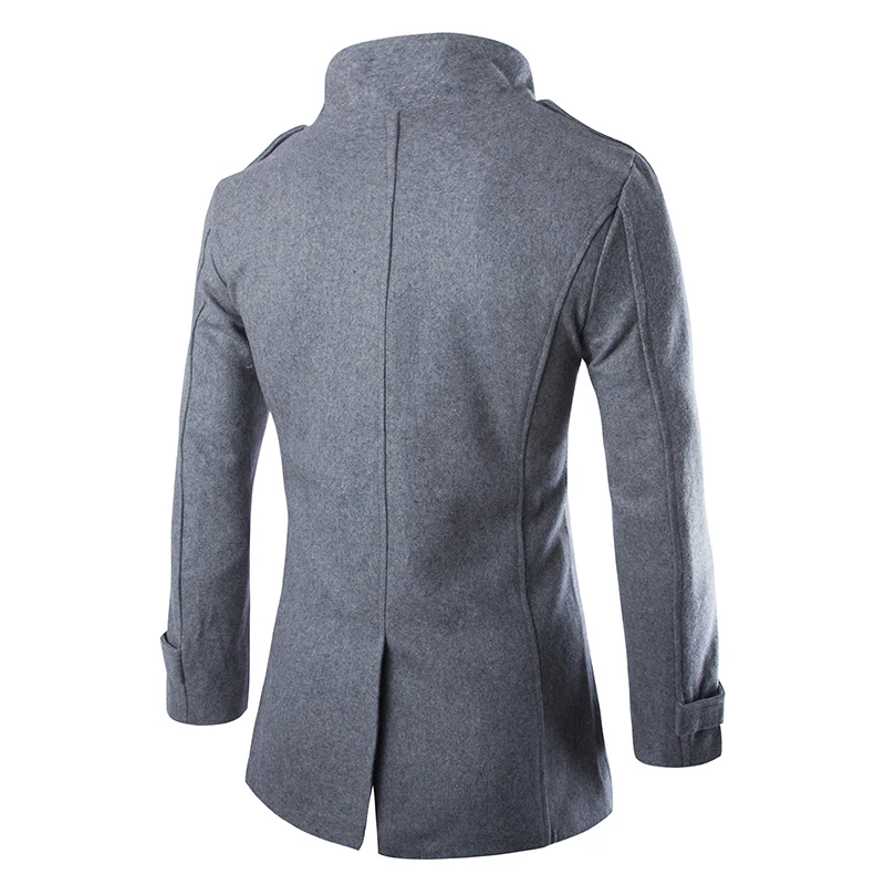 Kopen Drop verzending herfst mannen stof jas wollen overjas slim fit uitloper 2 kleuren M 5XL AYG118