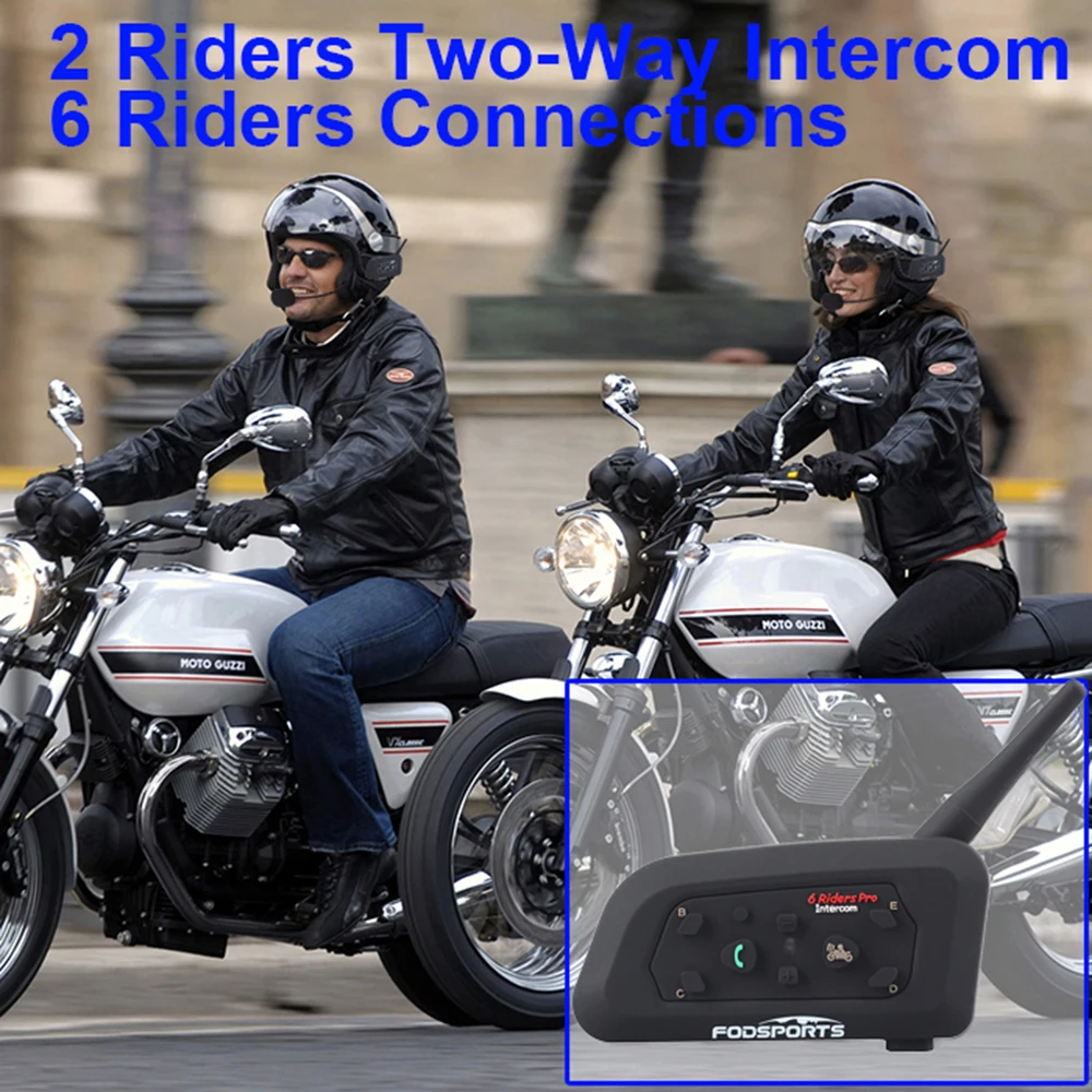 Fodsports V6 Pro Интерком мотоциклетный шлем гарнитура BT Interphone 1200M беспроводной Bluetooth Intercomunicador Moto