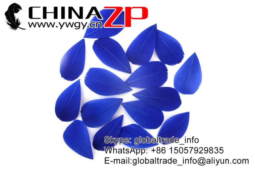 Royal Blue Trimmed Goose Feathers Jewerlry DIY Decorations (6)
