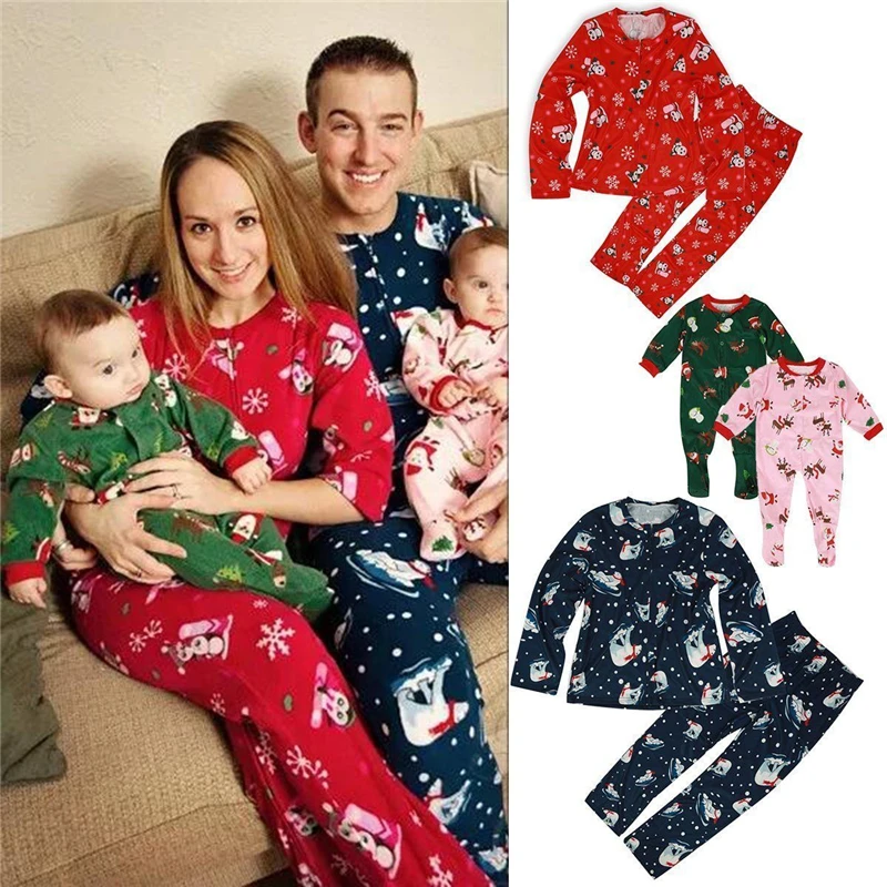 Family Match Christmas Pajamas Set Women Men Adult Baby