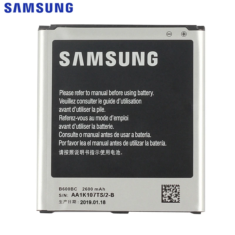 Оригинальная замена samsung Батарея для Galaxy S4 I9500 I959 I9502 I9508 GT-I9505 натуральная B600BC B600BE B600BU 2600 мА-ч