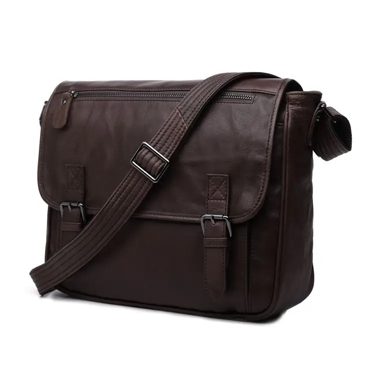 Nesitu Promotion High Quality Coffee Vintage 100% Guarantee Real Genuine Leather Cowhide Men Messenger Bags #M7022