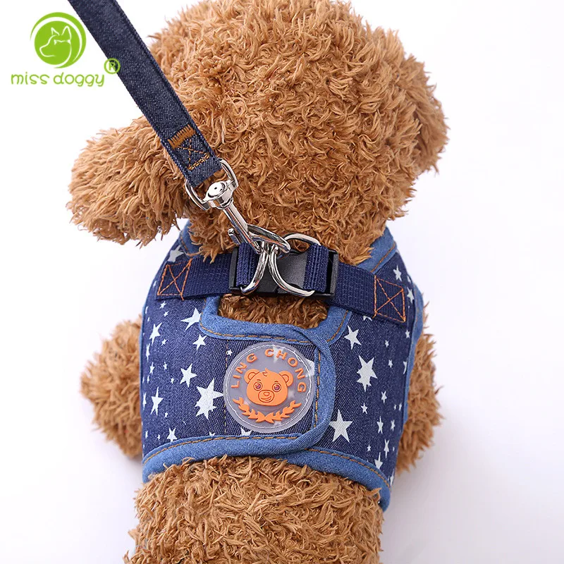

Deinm Blue Dog Vest Harness Breathable Dog Harness And Leash Set For Small Dogs Cat Pet Dog Chest Strap Leash Vest-style 05E