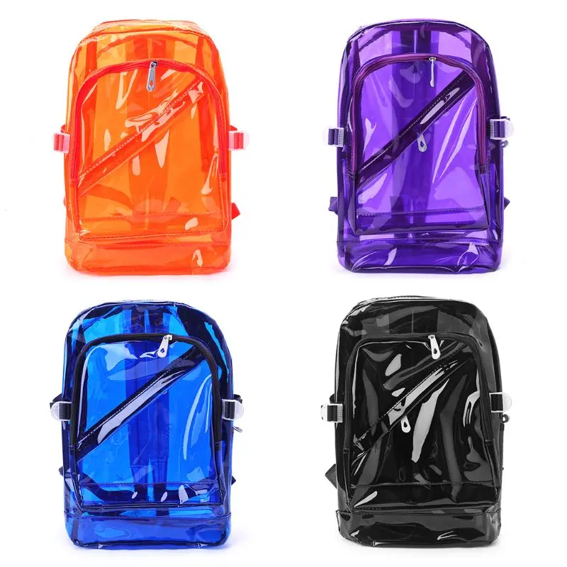 

Women Men PVC Clear Backpack Student School Backpack Waterproof Transparent Backpack