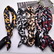 Леопардовый шарф квадратный галстук атласный маленький/Шелковый/шейный/кольцевой/квадратный шарф Зимний головной шарф Женская Косынка Мода