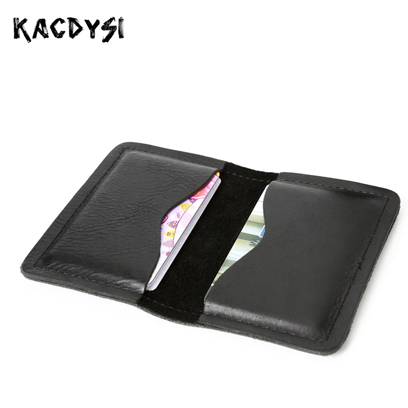 

Genuine Leather Short Mens Wallet Business Card Holder Small Mini Unisex Cash Purse Vintage Soft Credit Card Case Money Coin Bag