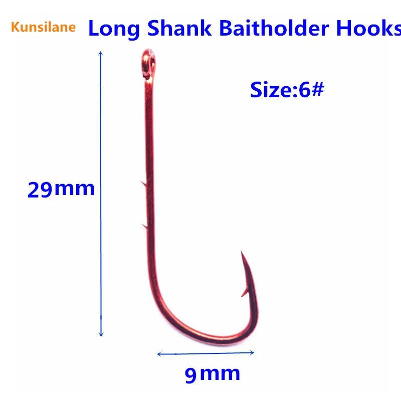 

100pcs 6# High Carbon Steel Long Shank Baitholder Fishing Hooks 9293 Chemically Sharpened with Free Shipping offset fishhooks 06