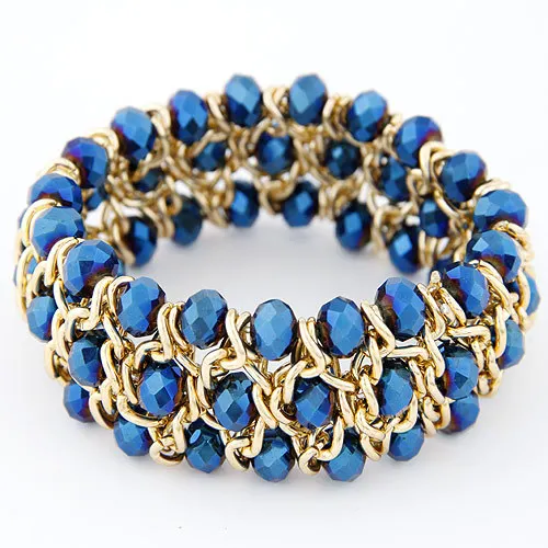 MayJim Массивное колье-чокер модное женское ручное плетение массивная золотая цепь хрустальный бисер воротник ожерелье s& кулоны Bijoux - Окраска металла: blue 1