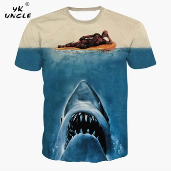 

YK UNCLE Brand 2017 New Arrive American Comic Badass Deadpool T-Shirt Tees Men Women Cartoon 3D T shirt Funny Tee Shirts Top