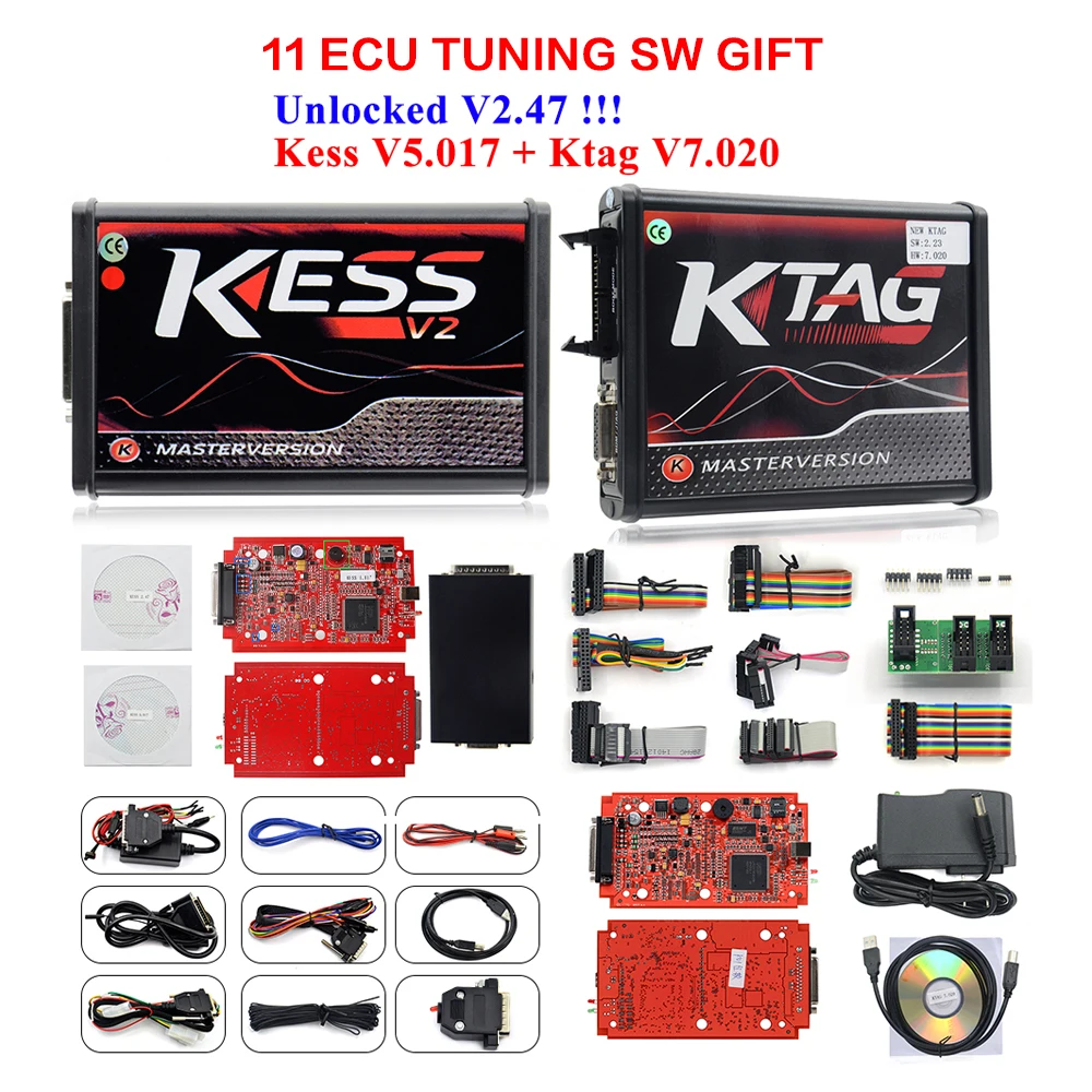 

2019 EU V2.47 EU Red Kess V5.017 OBD2 Manager Tuning Kit KTAG V7.020 4 LED Kess V2 5.017 K-TAG 7.020 ECU Programmer