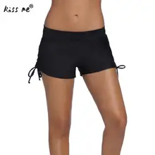 Пляжные плавки сексуальные женские короткие купальные костюмы купальник женские боксеры шорты для плавания, плавки черные однотонные