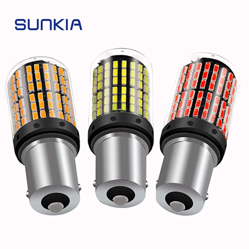 SUNKIA 2 шт./лот Светодиодные Автомобильные фары 1156 3030-144SMD BA15S 22 Вт клиновидные