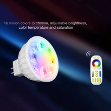 Milight MR16 пятно света DC12V 2.4 г Беспроводной затемнения светодиодный лампы RGB+ CCT светодиодный Spotlight smart Светодиодный светильник+ светодиодный удаленного