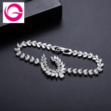 GAOLA роскошный цветок заявление кубического циркония звено цепи ожерелья Женские Ювелирные изделия S0751