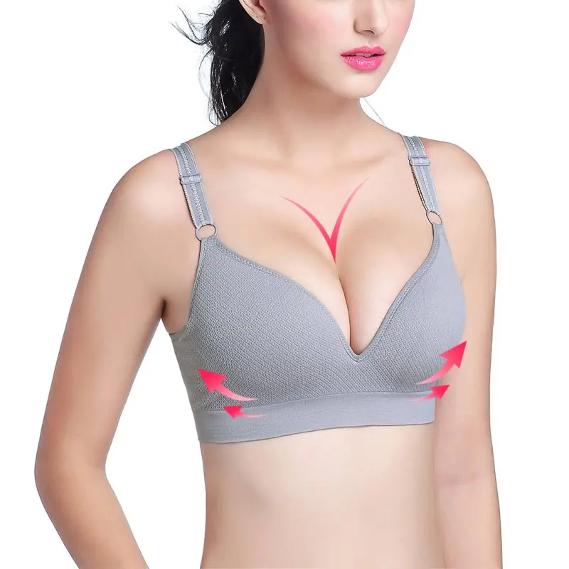 Women Padded Bra Ladies Soft Stretchy Thin Straps Multicolored Wire