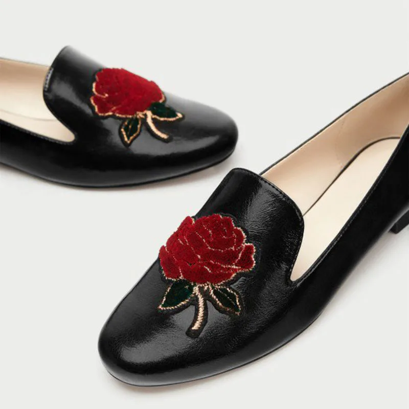 black_round_toe_flats_embroidery_square_toe_loafers_for_women_4_