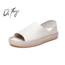 DRFARGO/ г. женские босоножки из натуральной кожи Летняя обувь на плоской подошве сандалии Мягкая прогулочная обувь ручной работы без застежки бежевый цвет, размеры 35-40 1803