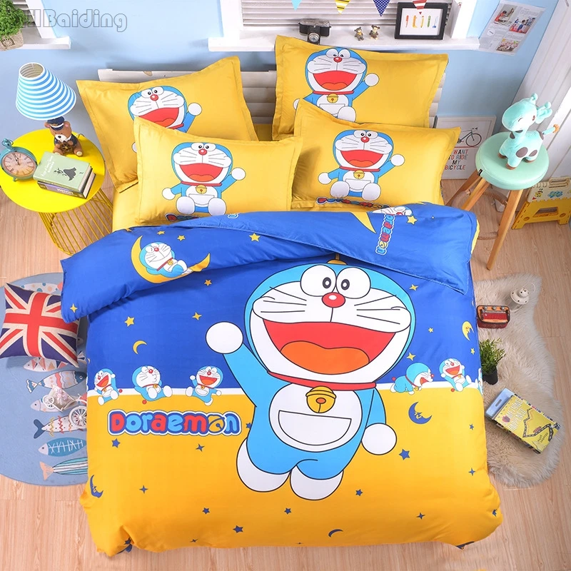 Buy Home Textile Cartoon Doraemon Bedding Set Children Cotton Duvet Cover Set