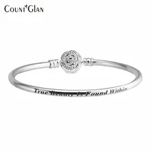 New Silver Beauty bangles bracelet for women fit 925 sterling silver charms beads DIY Making bracelet