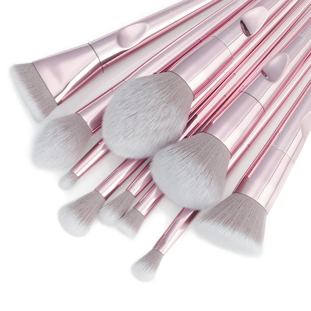 Günstig Jessup pinsel 10 stücke Rosa Make Up pinsel sets Make up pinsel Kosmetische schönheit erröten Pulver Stiftung Dome Bleistift