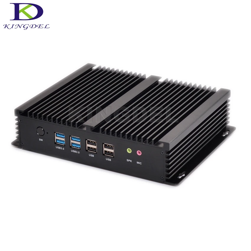 Kingdel Fanless Industrial Mini PC Win10 Core i5 4200U 4210U 2 Ethernet 6*COM RS232 Slim Desktop Computer 300M Wifi 2*HDMI