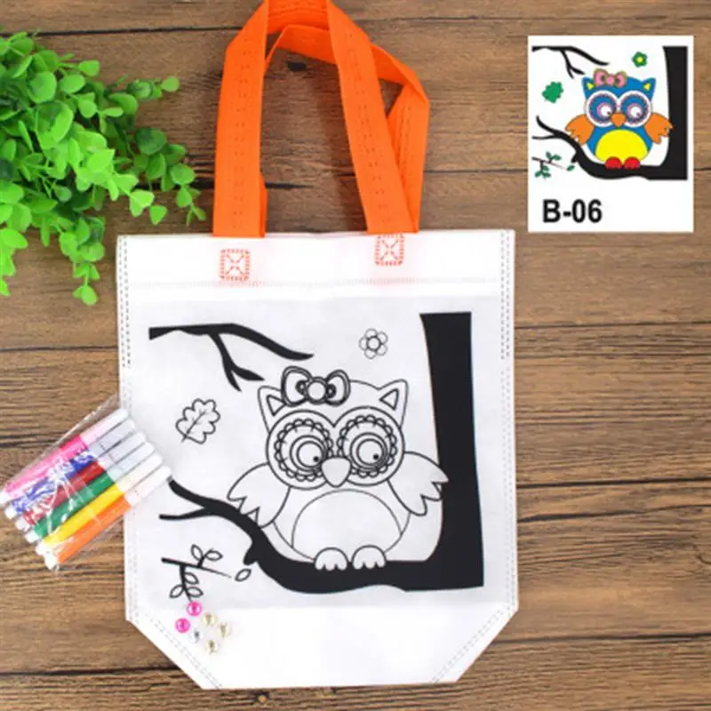 Diy Graffiti bolso de mano dibujo No tejido bolsa de embalaje juguetes Educativos para niños Rinquedos Educativos niños regalo
