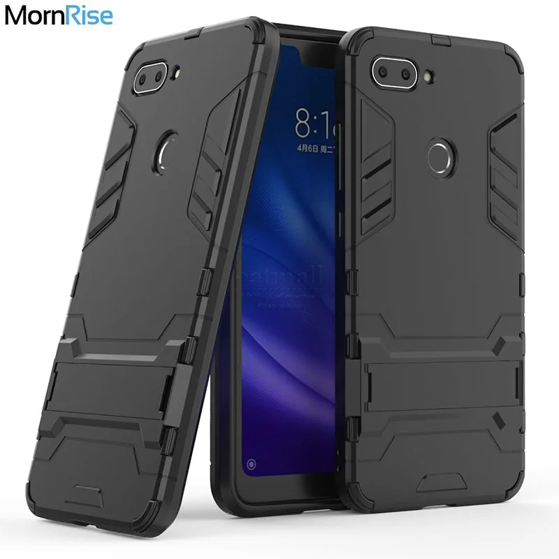 

New Dual layer Tough Hybrid Armor Back Cover For XiaoMI MI 8 lite 8 SE Case With Kickstand PC+TPU Mobile Phone Bags Fundas