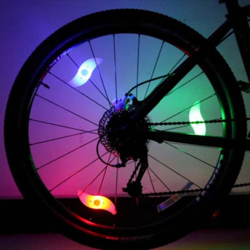 Top 2pcs New Cycling Lights Waterproof MTB Road Bike Front Rear Spoke Wheel Decoration Lamp Safety Warning Bicycle Hubs Light 0