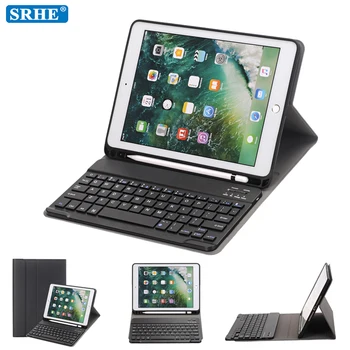 

Wireless Bluetooth Keyboard Smart Tablet Cover Case For New iPad 9.7 2017 2018 Air 1 2 A1822 A1893 Case With Pencil Holder
