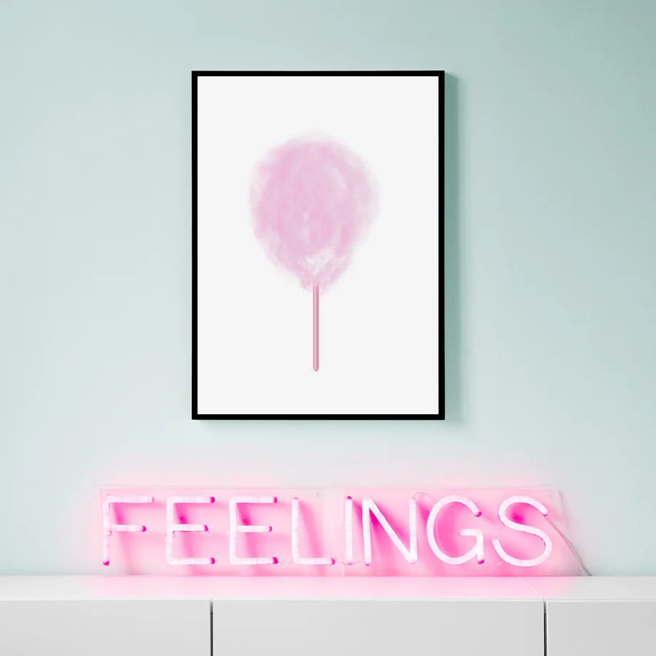 Girls Room Decor Picture Pink Cotton Candy Playground Posters Nordic Style Kids Decor Wall Art Canvas Painting For Living Room