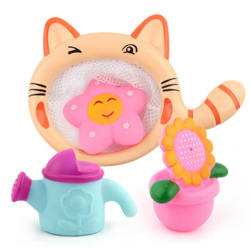 Kitten Fishing Net Baby Bathing Water Toys Multi-piece Creative Water Spray Children Bathroom Bath Toys For Baby Bath Toys