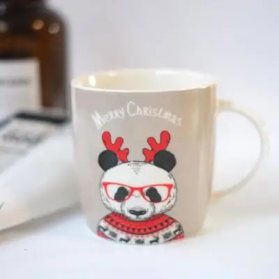 Panda Милая каваи кружка панда Лось керамическая кофейная чашка кружка для молока кружки чашки для чая бутылки с водой 350 мл день рождения Рождественский подарок для детей - Цвет: Panda
