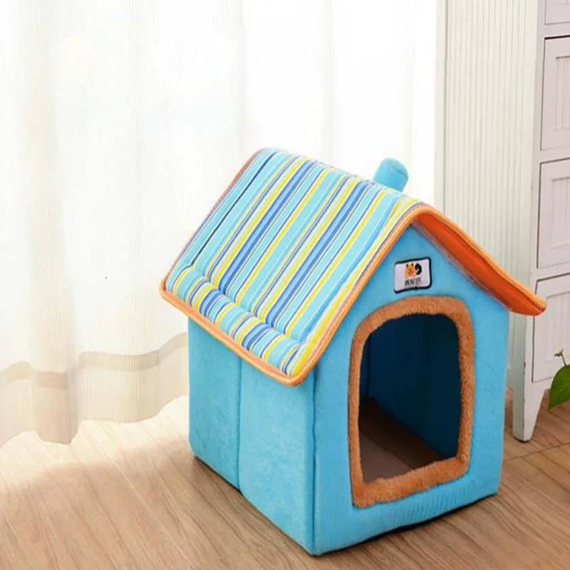 Fashion Removable Cover Dog House Pet Bed Warm Soft Dog Kennel Nest