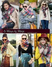 Winter Tartan Scarf Desigual Plaid Cashmere Pashmina Unisex Shawls Women’s Scarves Big Size 145 *145 CM Bandanas Free Shipping