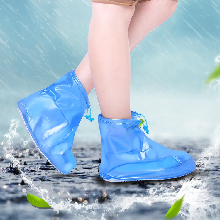 

High Quality Men Women's Rain Waterproof Boots Cover Heels Boots Reusable Shoes Covers Thicker Non-slip Platform Rain Boots #921