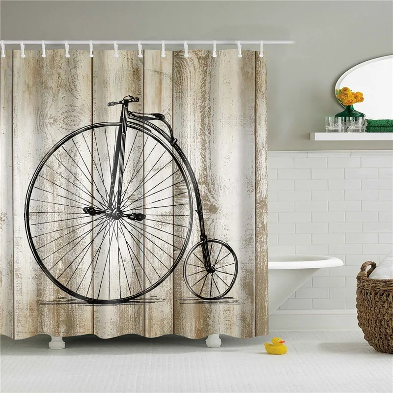 

Wooden Door Prints Shower Curtain 180CM Waterproof Bathroom Partition Curtain polyester moisture-proof shower curtain