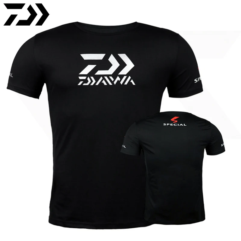 DAIWA DAWA 2018 Fishing T Shirt Black White Fishing Clothes Short