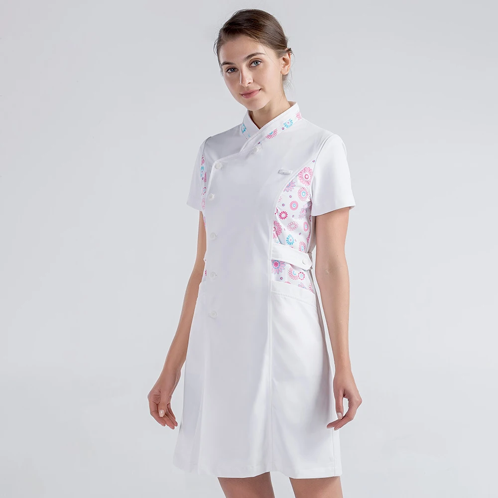 

Plus Size Nursing Dresses Medical Scrub Uniform SPA Nurse Uniforms Summer Premium Fabric Nurses Uniform Dresses