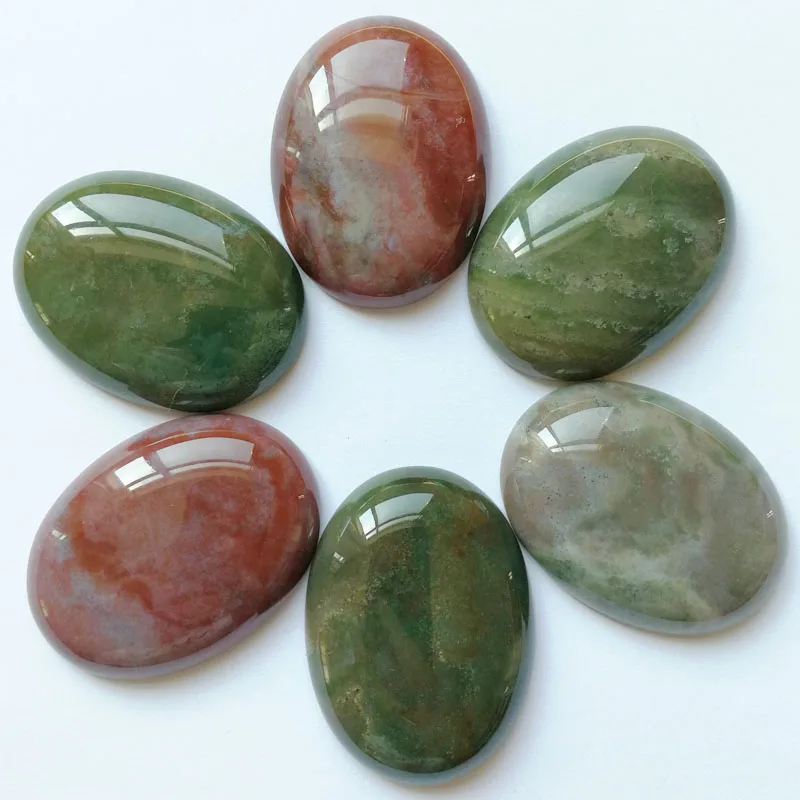 Fashion 12pcs natural stone beads for Jewelry making oval cabochon 30x40MM no hloe charm  mixed ring accessories diy gift new