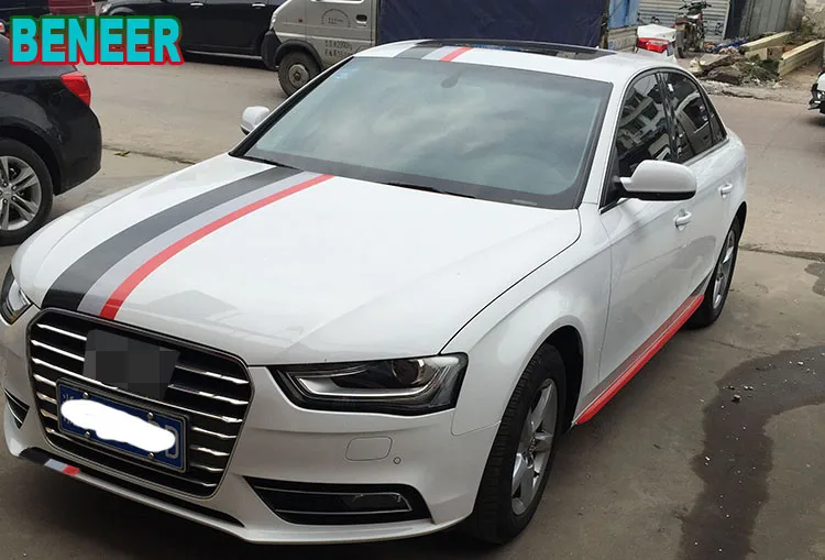 Стикер кузова автомобиля 150 см 3 цвета для audi SLINE A1 A2 A4 A5 A3 A6 A8 A7 B6 B8 Q3 Q5 Q7 TT RS|Наклейки
