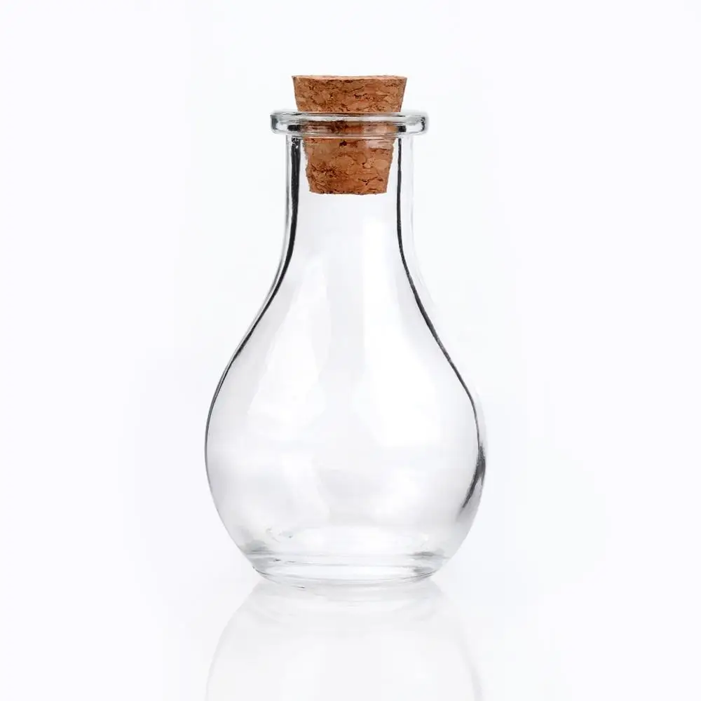 

Pandahall 2pcs Clear Glass Bottle for Bead Containers with Tampons Creative Light Bulb Shape Bottle Jewelry Packaging Display