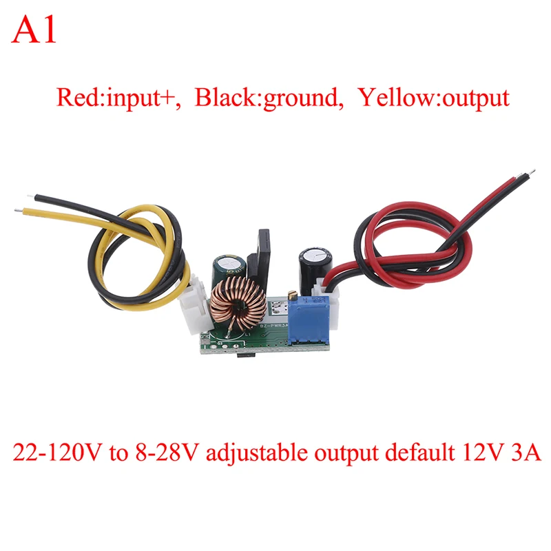 120 в 96 в 84 в 72 в 60 в 48 в 36 В до 5 в 12 В 24 В USB питание с кабелем DC-DC понижающий преобразователь - Цвет: A1