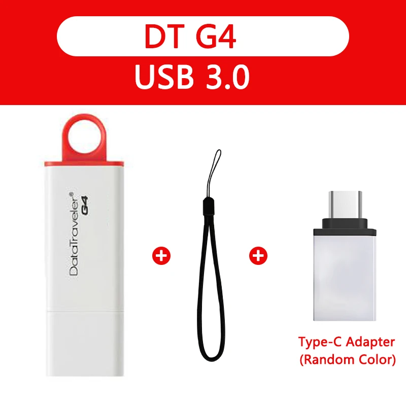 Kingston DataTraveler G4 USB флеш-накопители 16 ГБ 32 ГБ USB 3,0 флешки пластиковые пратичные колпачки флеш-накопители памяти U диск 8 Гб - Цвет: G4-B