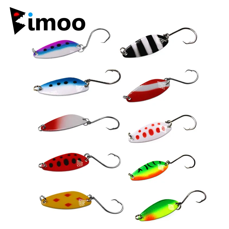Bimoo 10PCS/Set 6g/4cm Assorted Colors Fishing Spoons Bass Trout