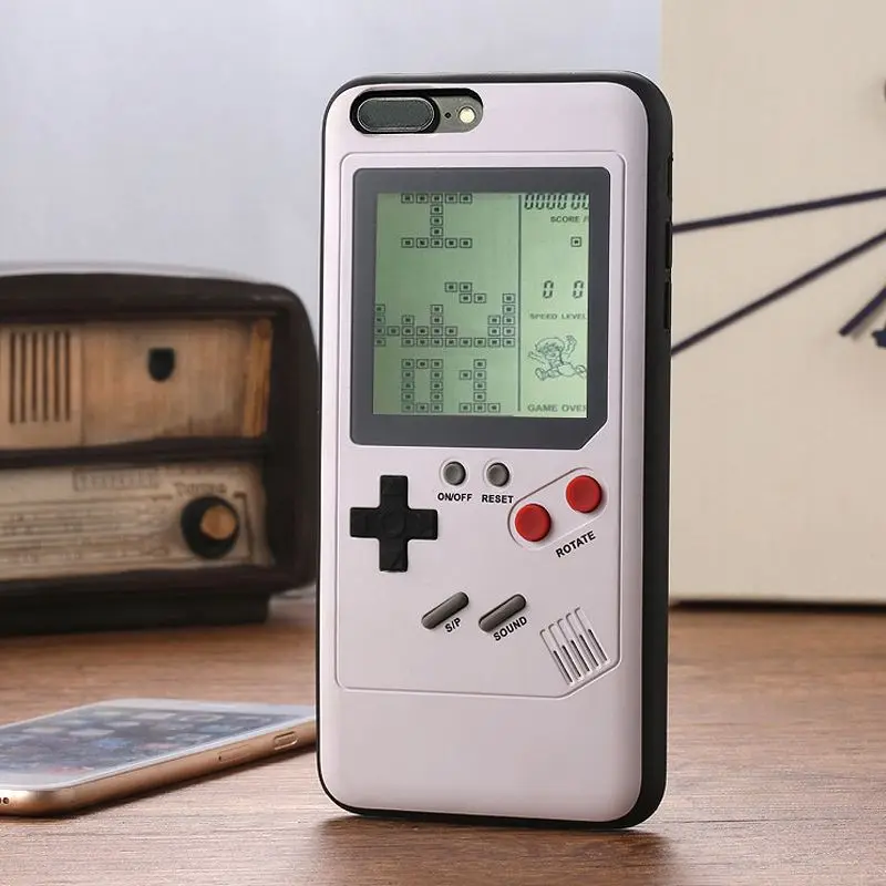 Game Case Tetris Game Boy Game Case for iPhone X Shell TPU Silicone